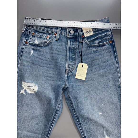 Levi’s 501 high rise distressed button fly skinny jeans size 28 new - Picture 9 of 13